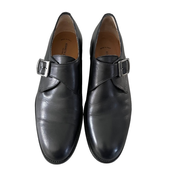 Kenneth Cole New York Vero Cuoio Suit Coat Black Monk Strap Shoes Size 10.5 - Picture 2 of 9